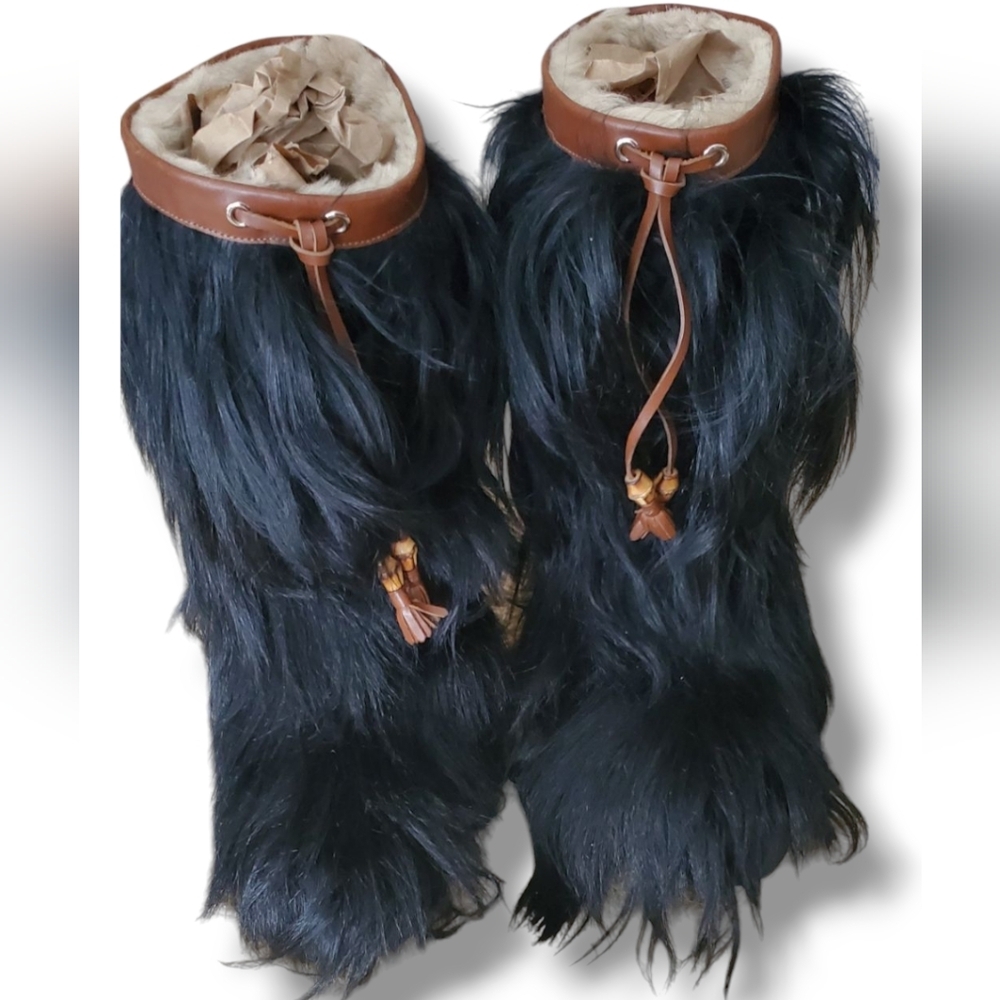 GUCCI Yeti Siberian Goat Hair Black Fur Vintage winter boots with COA - Picture 6 of 16